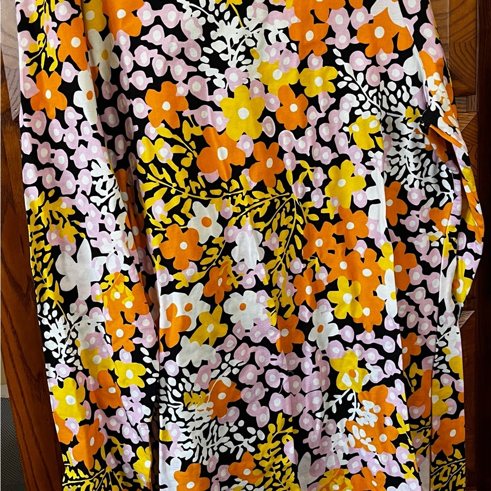 Ted baker Floral Patterned cotton Fabric long sleeve dress sz 6